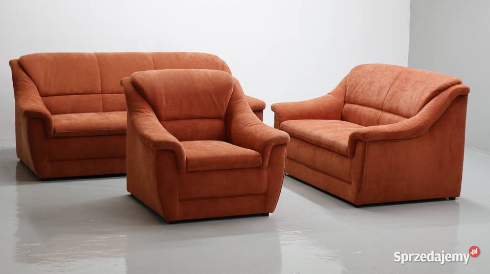 TŁŁ wygodny KOMPLET 321 zestaw sofy kanapy Rudy Poznań