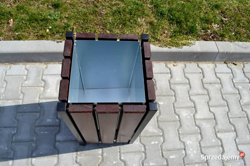 Kosz na śmieci uliczny miejski parkowy stalowy Lublin
