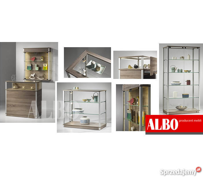 Gablota szklana witryna gablota do sklepu biura Olsztyn wyposażenie