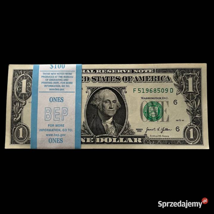 Pakiet 100 banknotów o nominale 1 USD UNC Warszawa