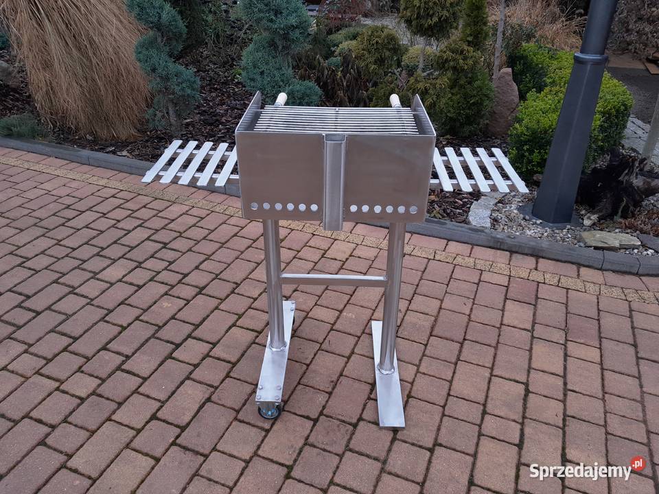 Grill ogrodowy nierdzewny na 2 tacki blacha 4mm Damasławek sprzedam