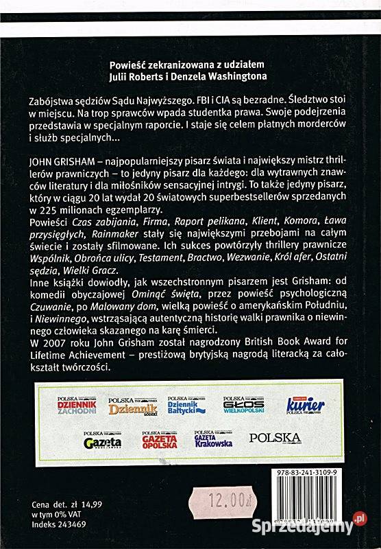 RAPORT PELIKANA John Grisham PROMOCJA
