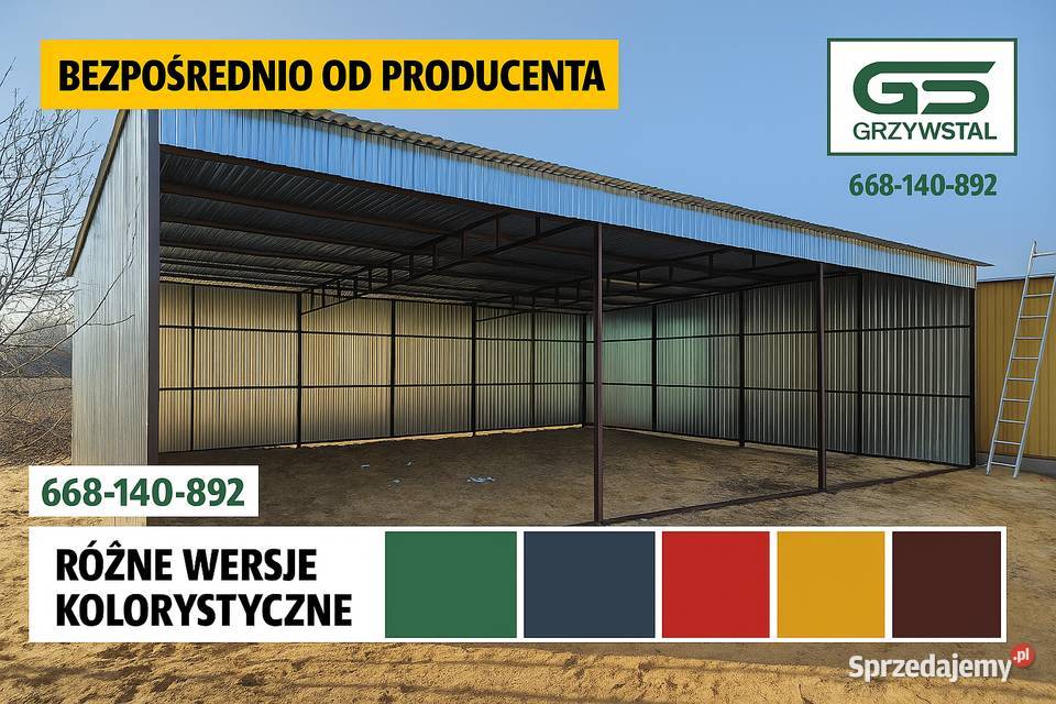 Garaż Blaszany OtwartaWiata wysoka OCYNK Garaże 50m2 Przasnysz