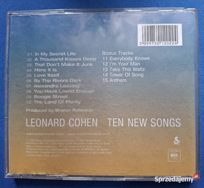 Leonard Cohen Ten songs CD małopolskie Kraków