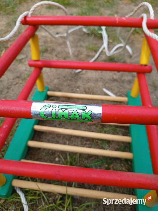 Huśtawka drewniana szczebelkowa kolorowa Topola Wielka sprzedam