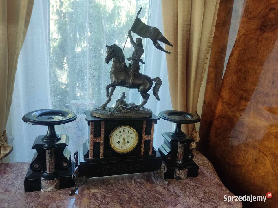 stary zegar kominowy garnitur koń sprzedam