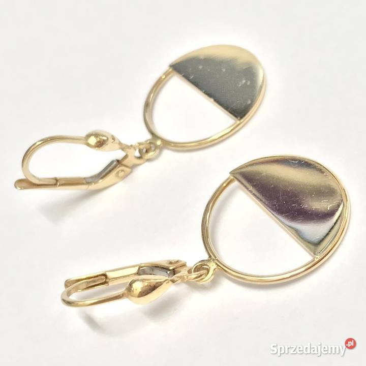 Złote kolczyki 585 14K HalfMoon minimalistyczne