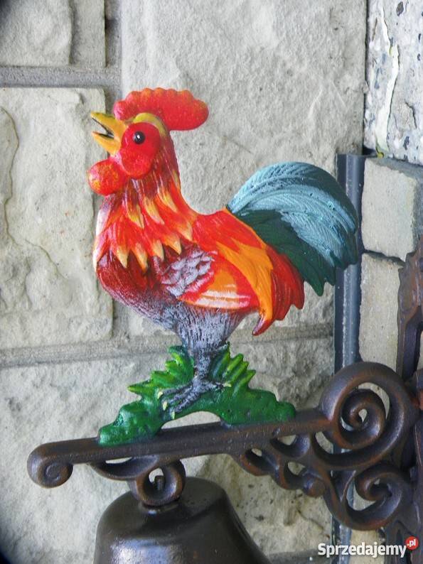Zjawiskowy żeliwny dzwon dzwonek kogut