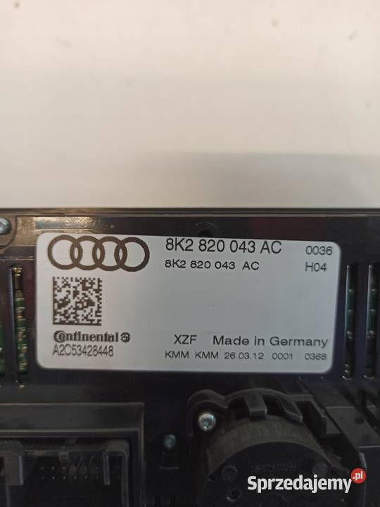 PANEL KLIMATYZACJI A4 B8 8K2820043AC ANGLIK Panele sterowania, przełączniki