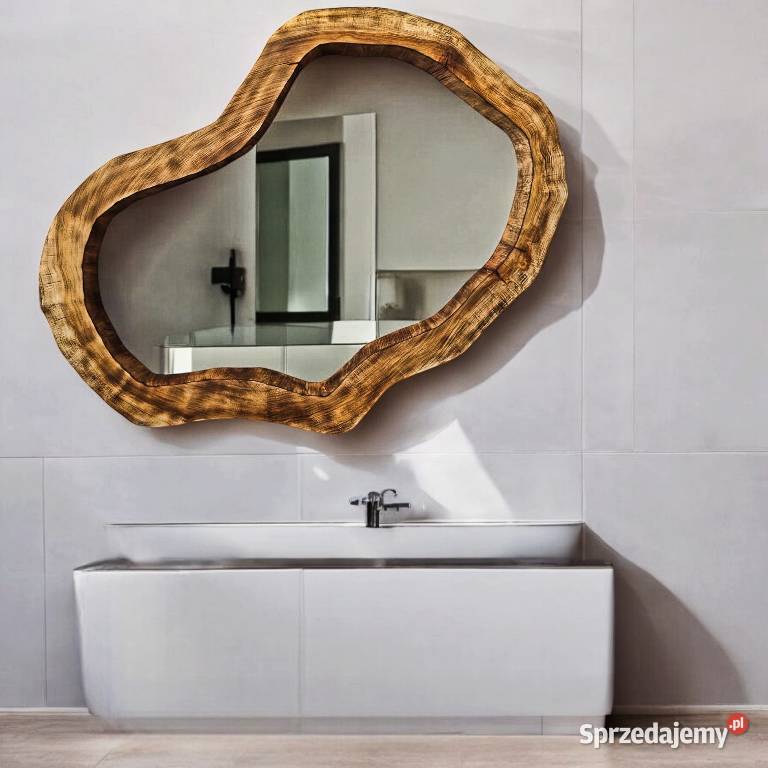 nowoczesne lustro do łazienki w drewnianej ramie Lustra podkarpackie Rzeszów