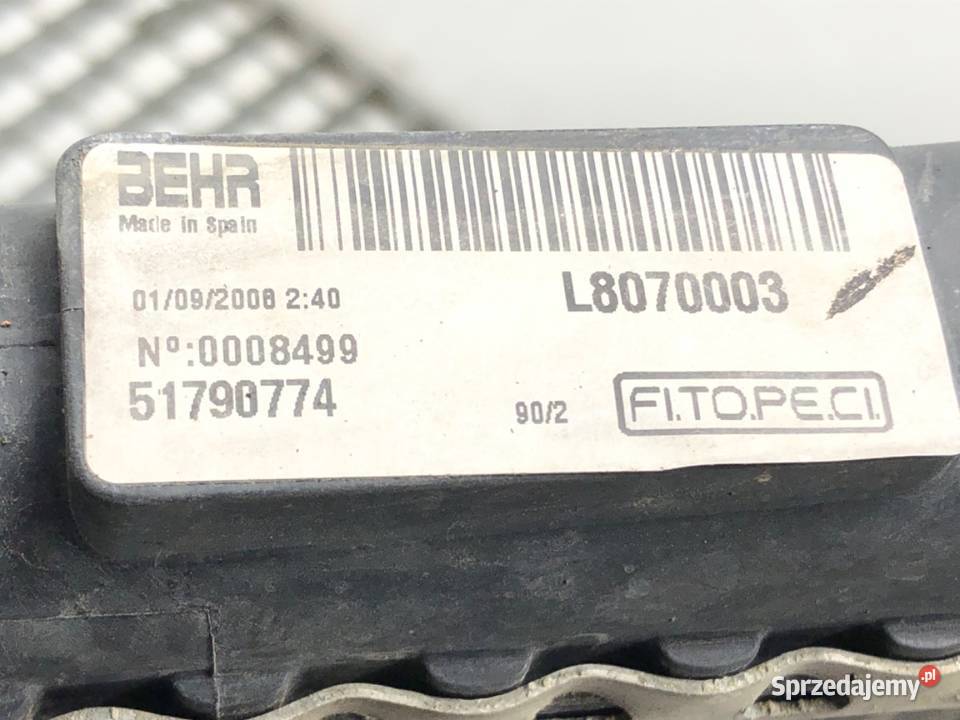 CHŁODNICA WODY FIAT QUBO 14 73 51790774 RADIATOR