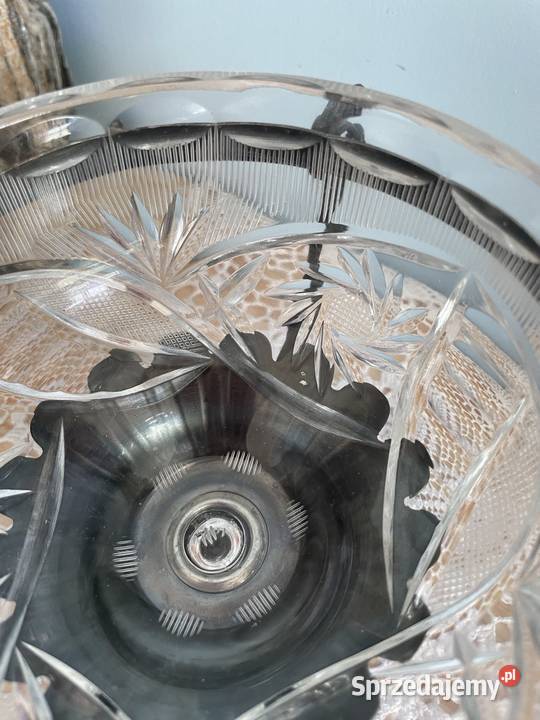 Krysztalantyczna cukiernica z okuciami z alpaki Wyposażenie wnętrz Jelenia Góra