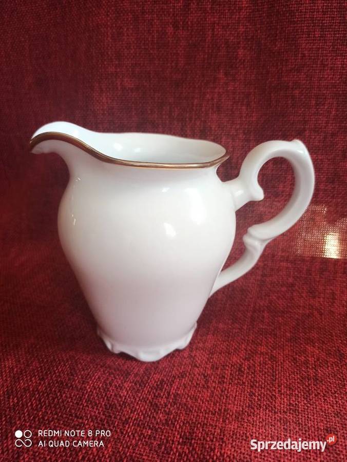 Mlecznik z białej porcelany Schmidt Zlocona na Gdańsk