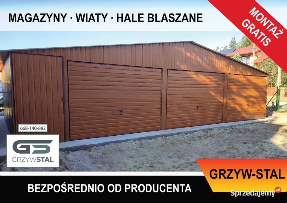Duży Garaż Blaszany Złoty Dąb Garaże Blaszane Olesno