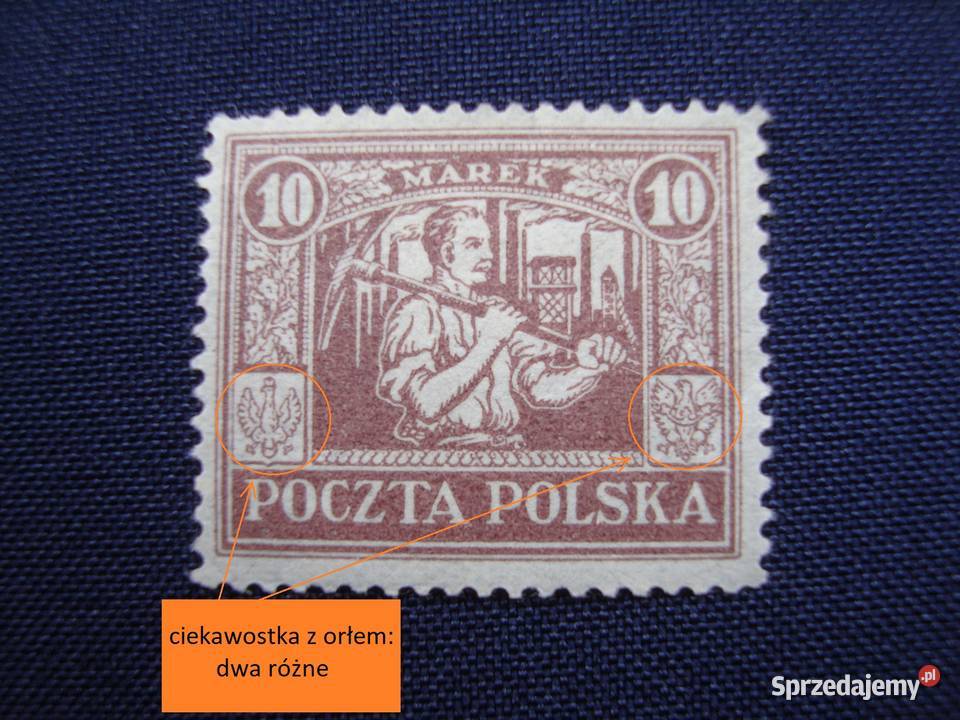 Poczta Polska 1920 Górnego Śląska znaczek 10 Filatelistyka śląskie Tychy