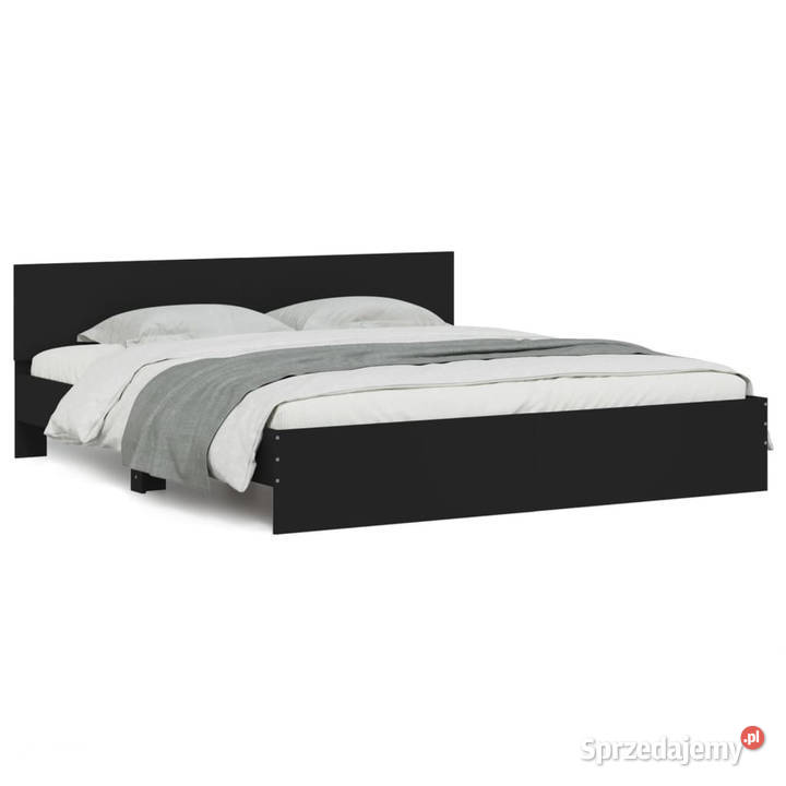 Rama łóżka z wezgłowiem czarna 200x200 WM3207456 70cm Warszawa
