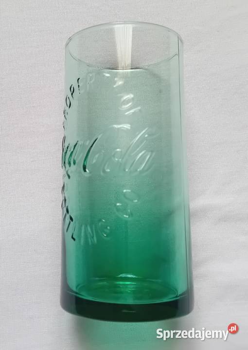 Zielona kolekcjonerska szklanka Coca Cola Koźminek