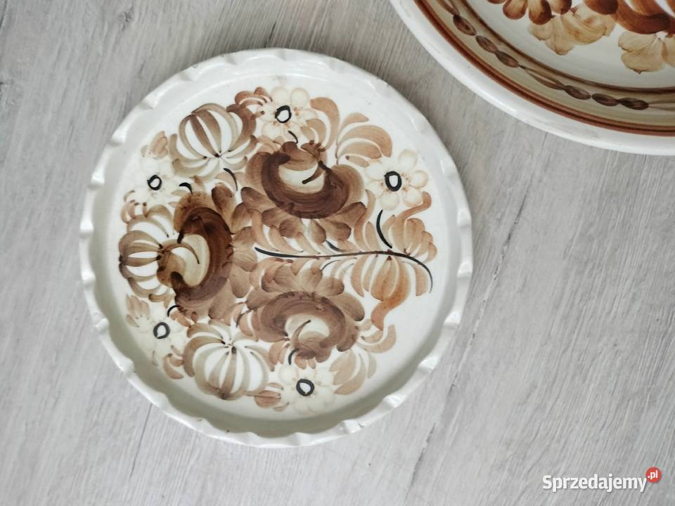 Talerze malowane ceramika Włocławek prl Choszczno