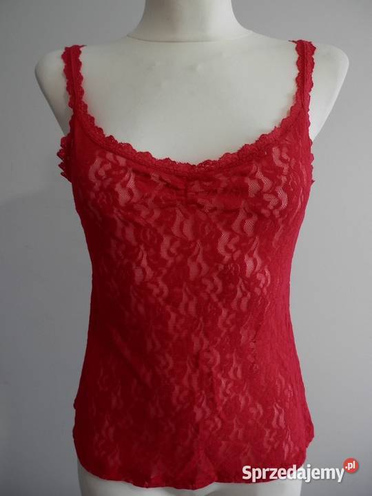 Koszulka Bieliźniana Czerwona Koronkowa Top by sprzedam