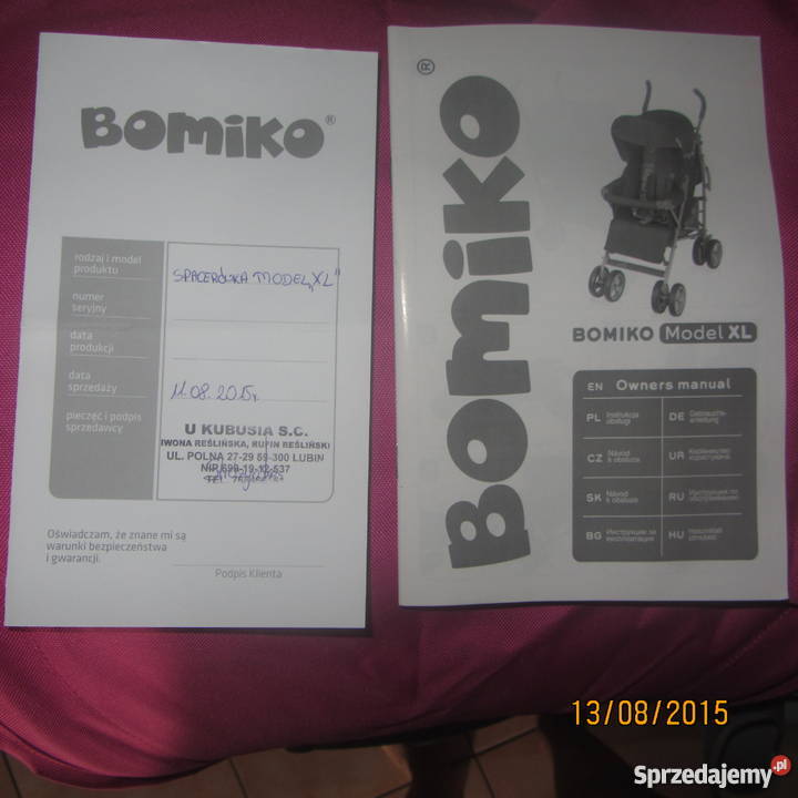 wózek spacerówka bomiko XL NOWY duża buda Rozkładane Lubin sprzedam