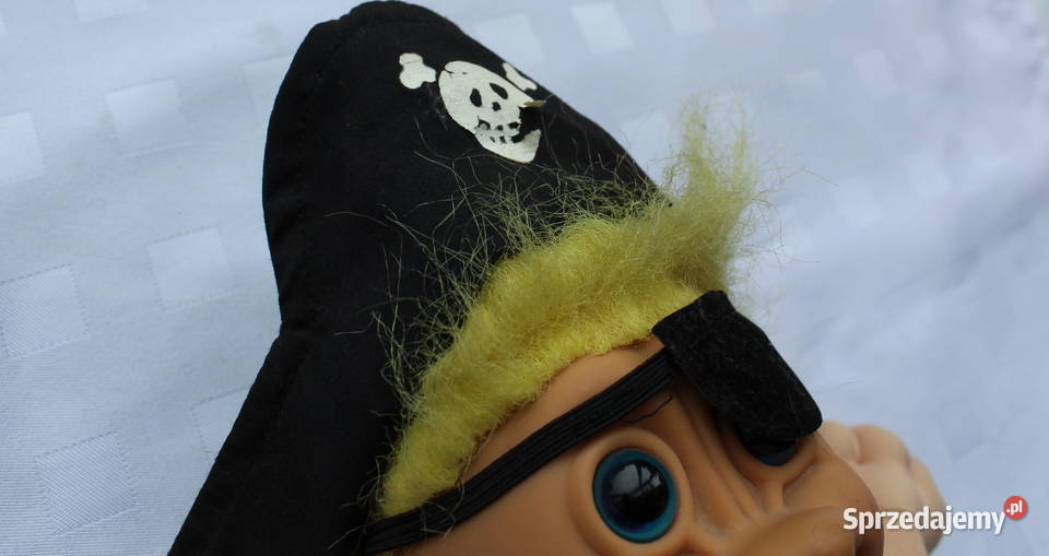 Troll Russ Żółty Pirat Siedzący Duży Maskotka