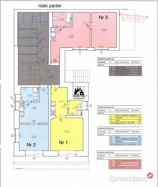 Ogłoszenie mieszkanie 272m2 1 pokój Kościelisko parter