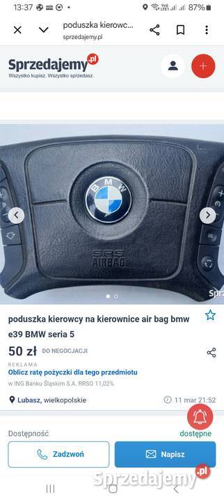 Kierownica BMW 5 E38 E39 multifunkcja Kierownice Szczecin
