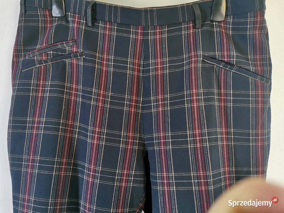 ciepłe spodnie w kratę 4648 Lublin sprzedam