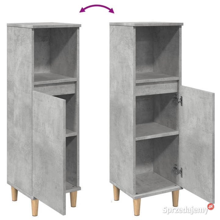 Szafka łazienkowa szarość betonu 30x30x100 Pozostałe