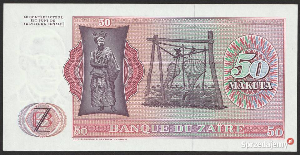Zair 50 makuta 1979 stan bankowy UNC Numizmatyka Łódź