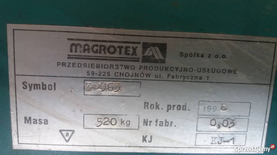 Rozdrabniacz do słomy MAGROTEX Z 963