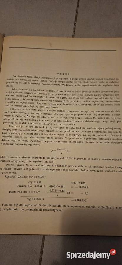 Siedmiocyfrowe tablice trygonometryczne 1967 sprzedam