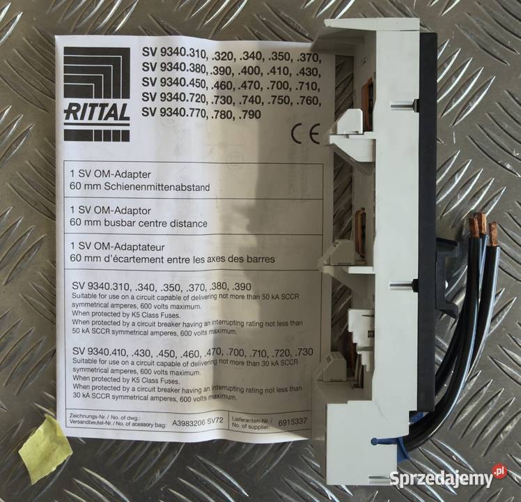 Rittal SV 9340720 Adapter RiLine60 690V 40A zachodniopomorskie