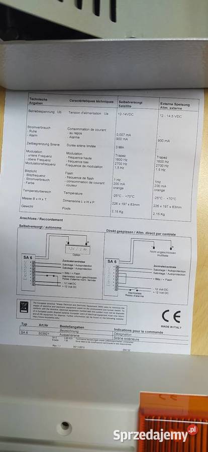 Sygnalizator optycznoakustyczny SA6 AlarmCom Kielce