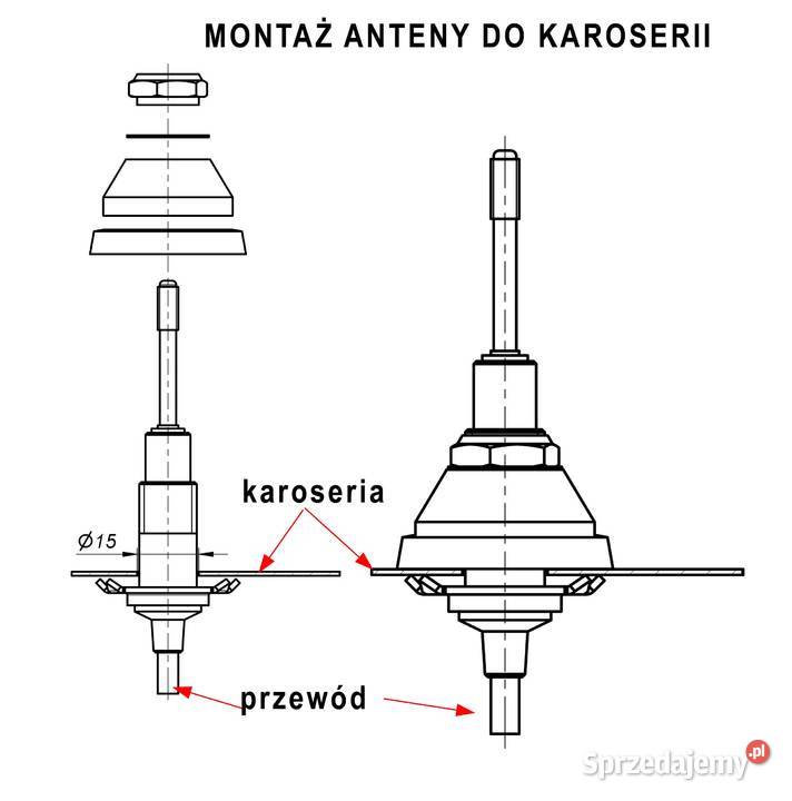 ANTENA 125p 126p Syrena Polonez FIAT FSO CHROM