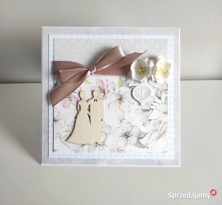 Kartka ręcznie robiona na Ślub handmade Łódź
