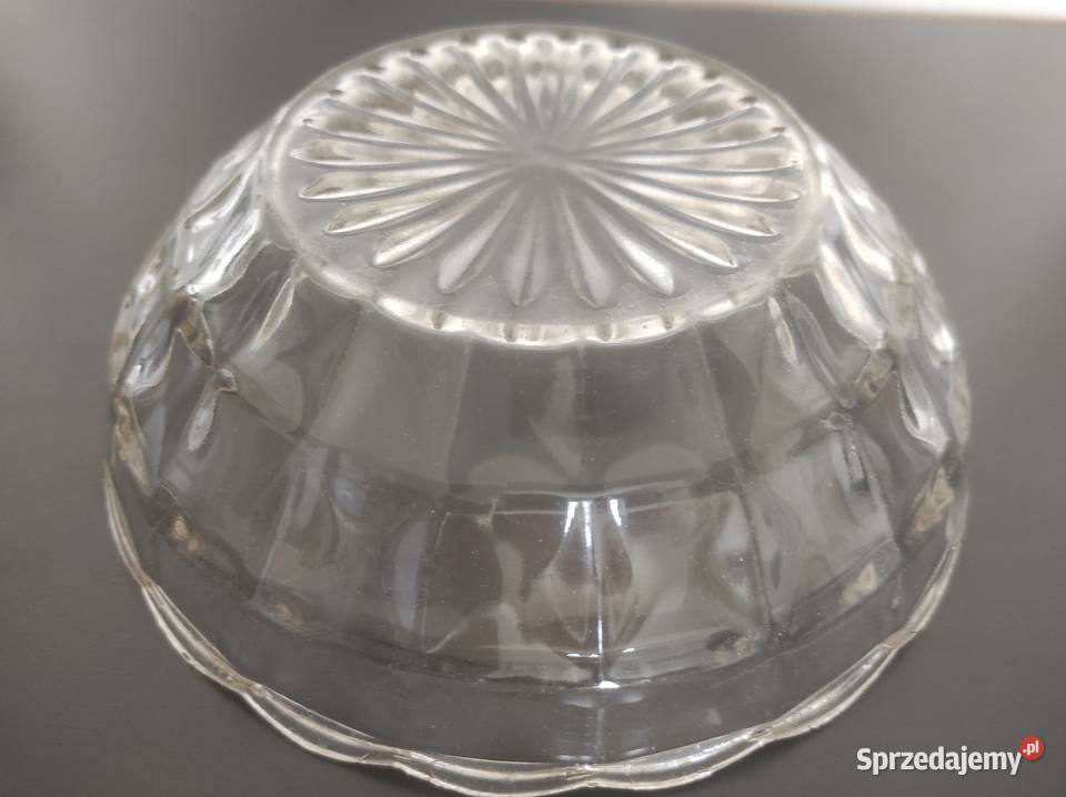 Salaterka duża 22 stare szkło PRL przezroczysty Warpechy Stare