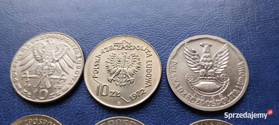 Stare monety 6 monet 10 złotych PRL Polska Lesko