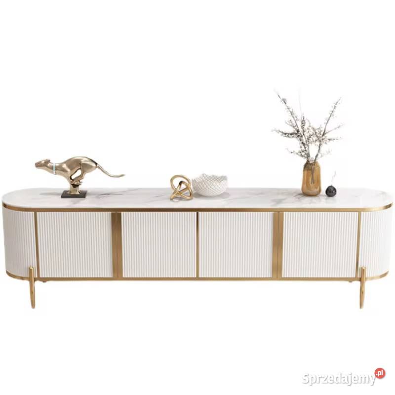 Komoda RTV złota kremowa Omega Glamour Premium Golkowice