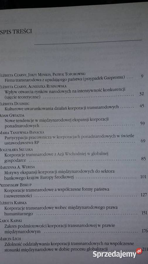 Korporacje transnarodowe Jeden temat różne Warszawa