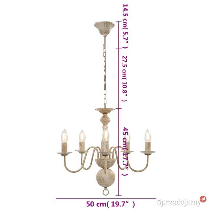 vidaXL Żyrandol antyczna biel 5 żarówek sprzedam