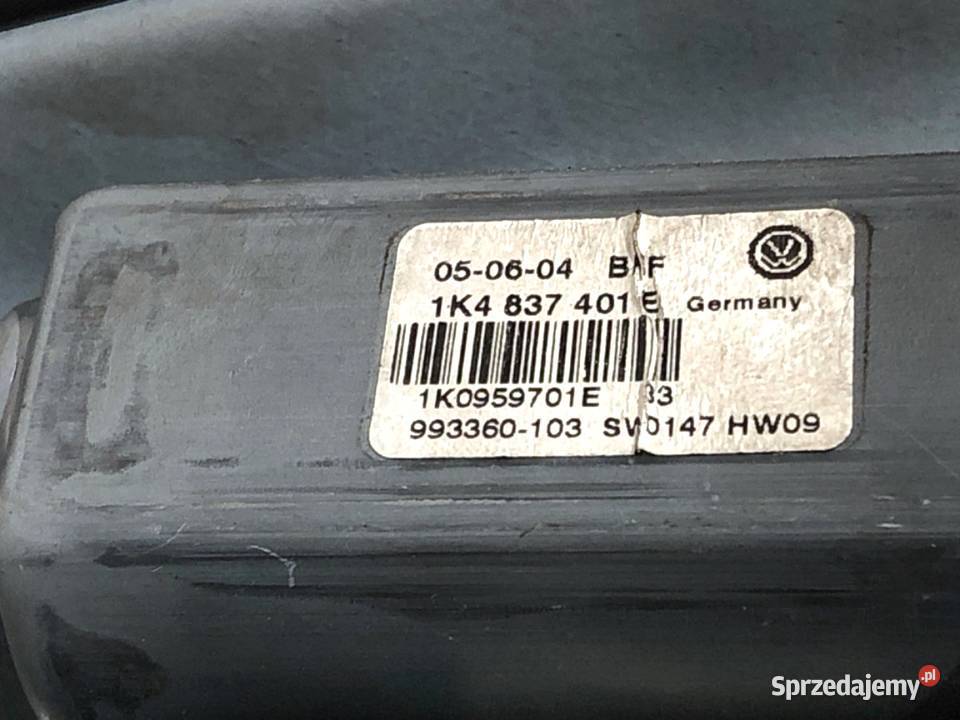 PODNOŚNIK SZYBY LEWY PRZÓD VW GOLF V 1K4837401E podkarpackie