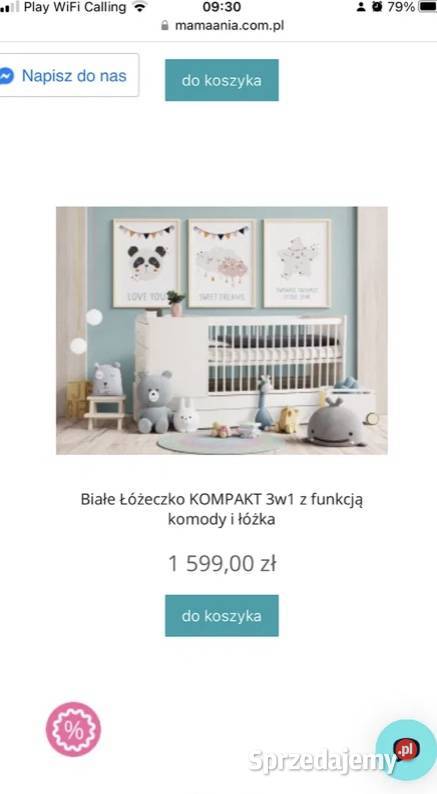 Łóżeczko z funkcją łóżka Meble Meble Kęty