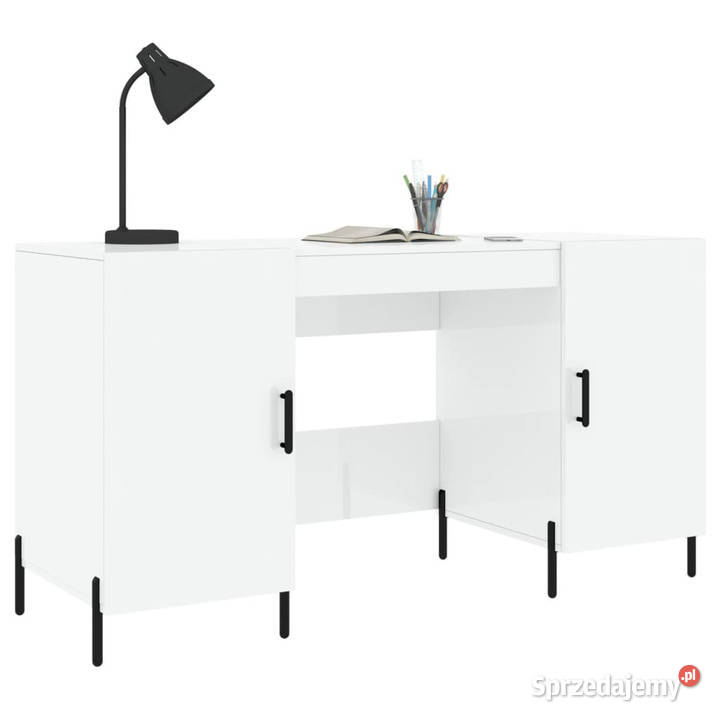 Biurko białe z połyskiem 140x50x75 materiał mazowieckie Warszawa