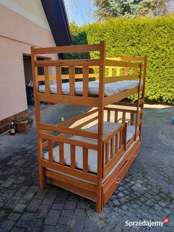Łóżko piętrowe 3 osobowe z szufladami Rybnik sprzedam