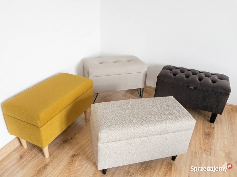Pufa otwierana 60x30 podnóżek z pojemnikiem boho 60cm Pufy i podnóżki Stronie