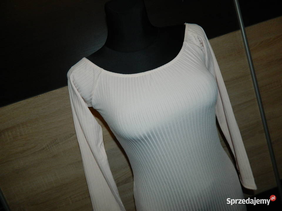 Missguided sukienka długi rękaw nude 40 Rozmiar 40(L) Odzież damska Trzebinia