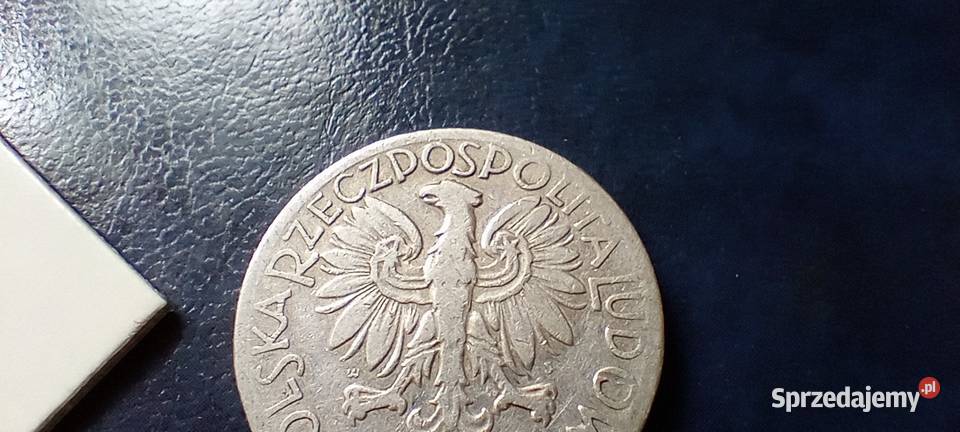 Stare monety 5 złotych 1958 Rybak cienka ręka Lesko