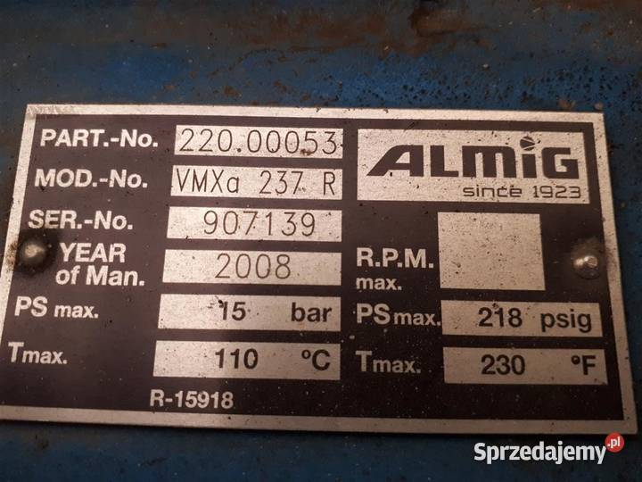 Sopień śrubowy ALMIG VMXa 237 R S005803