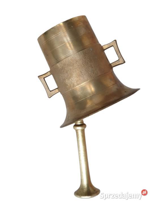 Stary mosiężny moździerz kuchenny sygnowany lata Pozostałe śląskie sprzedam